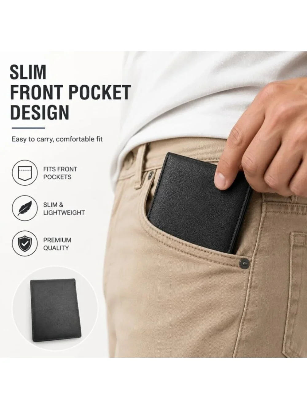 Slim RFID Blocking Genuine Leather Bifold Wallet for Men - Stylish & Functional